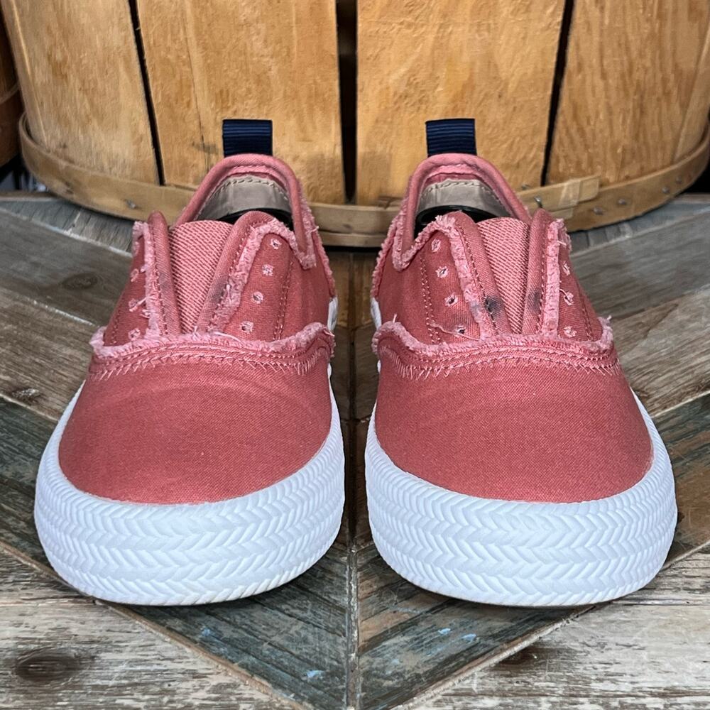Sperry Crest Knot Washed Red Canvas Slip On Sneak… - image 4